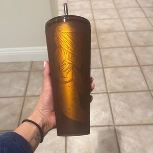 Starbucks Amber Brown Matte Tumbler with Straw